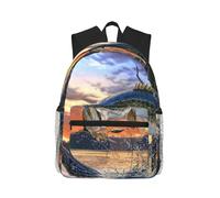 ALLiYa Bass Fishing Casual Backpack Classic Style Backpack With Large Capacity
