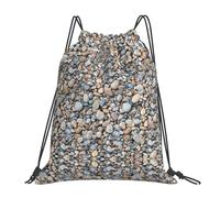 ALLiYa Beach Stones Pattern Outdoor Portable Backpack Cute Casual Daily Backpack Travel And Play Big Pocket Bag
