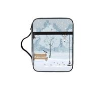 ALLiYa Birds in The Park On A Snowy Day Bible Storage Bag Bible Carrying Case with Handle and Zippered Pocket