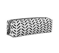 ALLiYa Black and White Pattern Leather Pencil Case Art Utensils Storage Bag Makeup Pouch