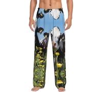 Alliya Black White Cows Men'S Pajama Pants Loungewear Nighttime Sleep Relax Lazy Weekend Lie In Bed Sofa