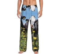 Alliya Black White Cows Men'S Pajama Pants Loungewear Nighttime Sleep Relax Lazy Weekend Lie In Bed Sofa