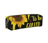 Alliya Blessed to Be Called Sunflower Leather Pencil Case Art Utensils Storage Bag Makeup Pouch