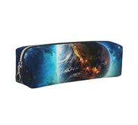 Alliya Blue Earth in The Space Leather Pencil Case Art Utensils Storage Bag Makeup Pouch