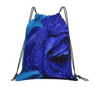 Alliya Blue Rose Blooms Outdoor Portable Backpack Cute Casual Daily Backpack Travel And Play Big Pocket Bag