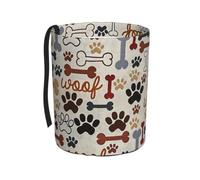 ALLiYa Bone And Paw Print Car Trash Can Multipurpose Portable Collapsible Storage Pockets