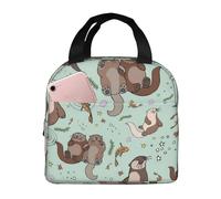 ALLiYa Cartoon Cute Lunch Bag Multifunctional Bento Bag Reusable Picnic Bag Baghand-Held Fresh-Keeping Bag