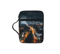 Alliya City Night View Bible Storage Bag Bible Carrying Case with Handle and Zippered Pocket