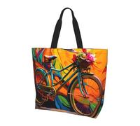 ALLiYa Colorful Bicycle Shoulder Bag Reusable Grocery Bags Tote Bags