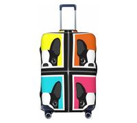 Alliya Colorful French Bulldog Elastic Travel Luggage Cover Suitcase Protector Fits 18-32 Inch Luggage