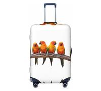 Alliya Colorful Yellow Parrots On Branch Elastic Travel Luggage Cover Suitcase Protector Fits 18-32 Inch Luggage