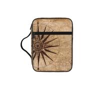 ALLiYa Compass Map Bible Storage Bag Bible Carrying Case with Handle and Zippered Pocket