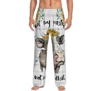 Alliya Cow Sunflower House Men'S Pajama Pants Loungewear Nighttime Sleep Relax Lazy Weekend Lie In Bed Sofa