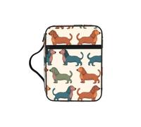 Alliya Cute Dachshound Dogs Bible Storage Bag Bible Carrying Case with Handle and Zippered Pocket