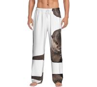 Alliya Cute Otter Men'S Pajama Pants Loungewear Nighttime Sleep Relax Lazy Weekend Lie In Bed Sofa