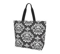 ALLiYa Damask Pattern Shoulder Bag Reusable Grocery Bags Tote Bags