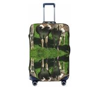 Alliya Donkey On Green Meadow Elastic Travel Luggage Cover Suitcase Protector Fits 18-32 Inch Luggage