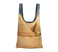 ALLiYa Egyptian Pyramid In Desert Foldable Shopping Bag In Pouch Reusable Shopping Bags