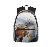 ALLiYa Fishing Rod Casual Backpack Classic Style Backpack With Large Capacity