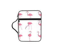 ALLiYa Flamingos On White Bible Storage Bag Bible Carrying Case with Handle and Zippered Pocket