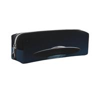 ALLiYa Flying Saucer At Night Leather Pencil Case Art Utensils Storage Bag Makeup Pouch