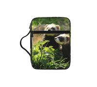 ALLiYa Foraging Ferret Bible Storage Bag Bible Carrying Case with Handle and Zippered Pocket