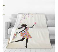 Alliya Girl Dance Butterfly Multi Size Ultra Soft Flannel Blanket (Vertical Style) Home Rest Office Nap