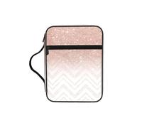 ALLiYa Glittery Pretty Pattern Bible Storage Bag Bible Carrying Case with Handle and Zippered Pocket