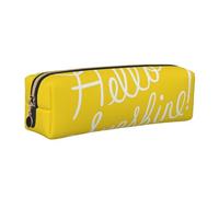 ALLiYa Goodlooking Hello Sunshine Leather Pencil Case Art Utensils Storage Bag Makeup Pouch