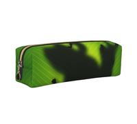 ALLiYa Green Frog Leather Pencil Case Art Utensils Storage Bag Makeup Pouch