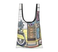 ALLiYa Happy Campers Foldable Shopping Bag In Pouch Reusable Shopping Bags
