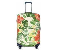 Alliya Hojas Tropicales Y Flores Elastic Travel Luggage Cover Suitcase Protector Fits 18-32 Inch Luggage