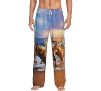 Alliya Horses On The Beach Men'S Pajama Pants Loungewear Nighttime Sleep Relax Lazy Weekend Lie In Bed Sofa