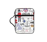 Alliya I Love London Bible Storage Bag Bible Carrying Case with Handle and Zippered Pocket