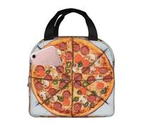 ALLiYa I Love Pizza Lunch Bag Multifunctional Bento Bag Reusable Picnic Bag Baghand-Held Fresh-Keeping Bag