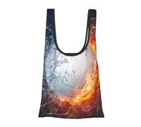Alliya Ice And Fire Volleyball Foldable Shopping Bag In Pouch Reusable Shopping Bags