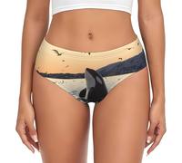 ALLiYa Killer Whale Women'S Briefs – Comfortable And Versatile Underwear For Everyday Wear Black