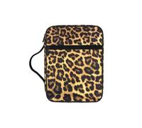 Alliya Leopard Print Bible Storage Bag Bible Carrying Case with Handle and Zippered Pocket