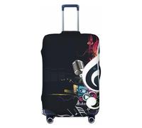 Alliya Music Notes Elastic Travel Luggage Cover Suitcase Protector Fits 18-32 Inch Luggage