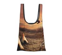 ALLiYa Native American Tribes Foldable Shopping Bag In Pouch Reusable Shopping Bags