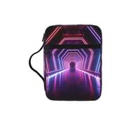 ALLiYa Neon Lights Tunnel Bible Storage Bag Bible Carrying Case with Handle and Zippered Pocket