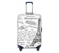 Alliya Parisian Coffee Eiffel Tower Elastic Travel Luggage Cover Suitcase Protector Fits 18-32 Inch Luggage