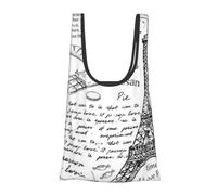 Alliya Parisian Coffee Eiffel Tower Foldable Shopping Bag In Pouch Reusable Shopping Bags