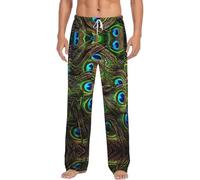 Alliya Peacock'S Feather Men'S Pajama Pants Loungewear Nighttime Sleep Relax Lazy Weekend Lie In Bed Sofa