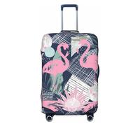 Alliya Pink Flamingo and Leaves Elastic Travel Luggage Cover Suitcase Protector Fits 18-32 Inch Luggage