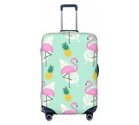 Alliya Pink Flamingo Pineapples Elastic Travel Luggage Cover Suitcase Protector Fits 18-32 Inch Luggage