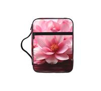 ALLiYa Pink Flowers Petals Bible Storage Bag Bible Carrying Case with Handle and Zippered Pocket