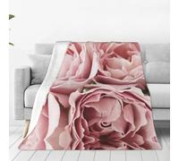 Alliya Pink Roses Multi Size Ultra Soft Flannel Blanket (Vertical Style) Home Rest Office Nap