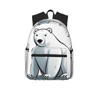 ALLiYa Polar Bear Casual Backpack Classic Style Backpack With Large Capacity