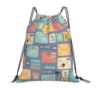 Alliya Postal Stationery Outdoor Portable Backpack Cute Casual Daily Backpack Travel And Play Big Pocket Bag
